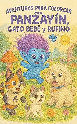 Aventuras Para Colorear con Panzayin Gato bebe y Rufino